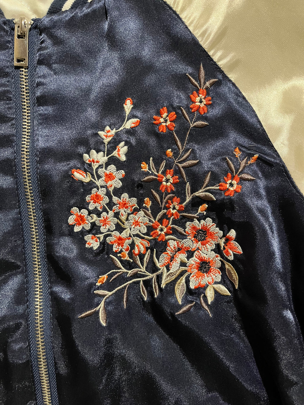 Japanese Embroidery Satin Women Jacket