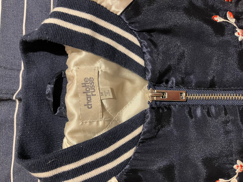 Japanese Embroidery Satin Women Jacket