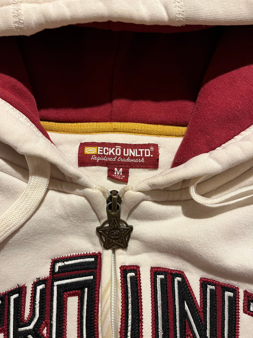 White/Oatmeal Ecko Zip Hoodie