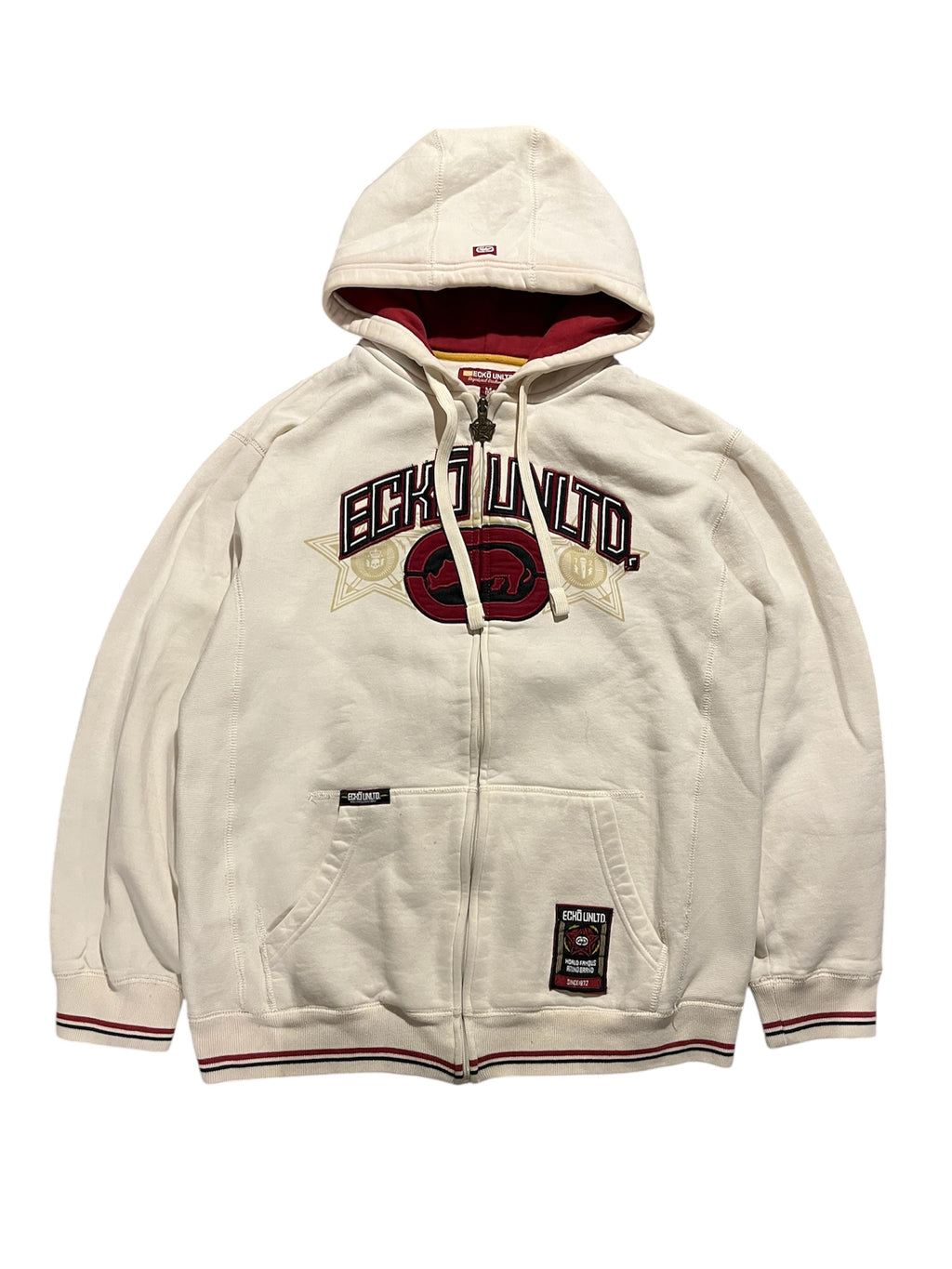 White/Oatmeal Ecko Zip Hoodie